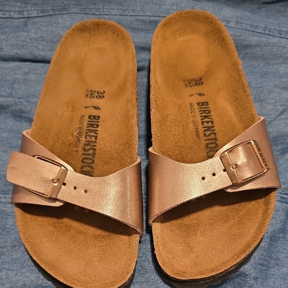 Birkenstock Rose Gold Slide Sandals